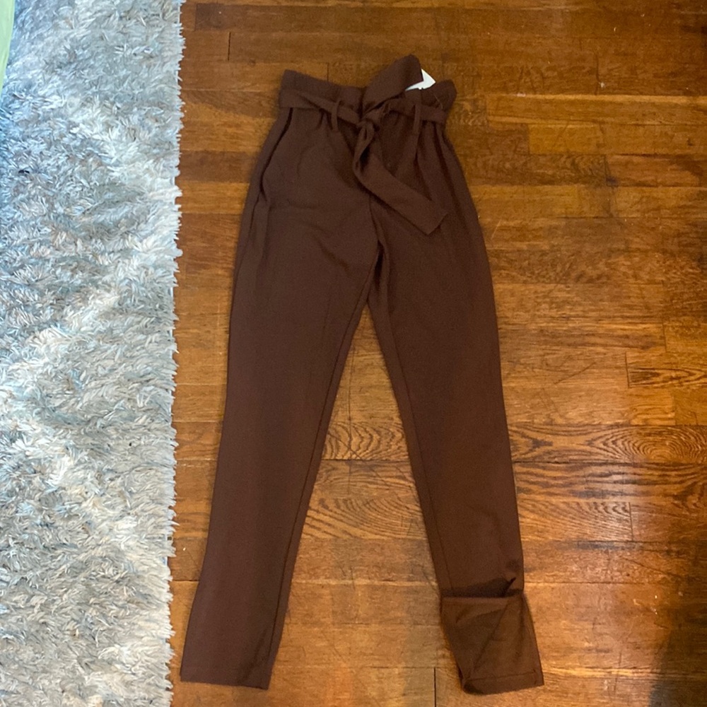Brown fitted office pants